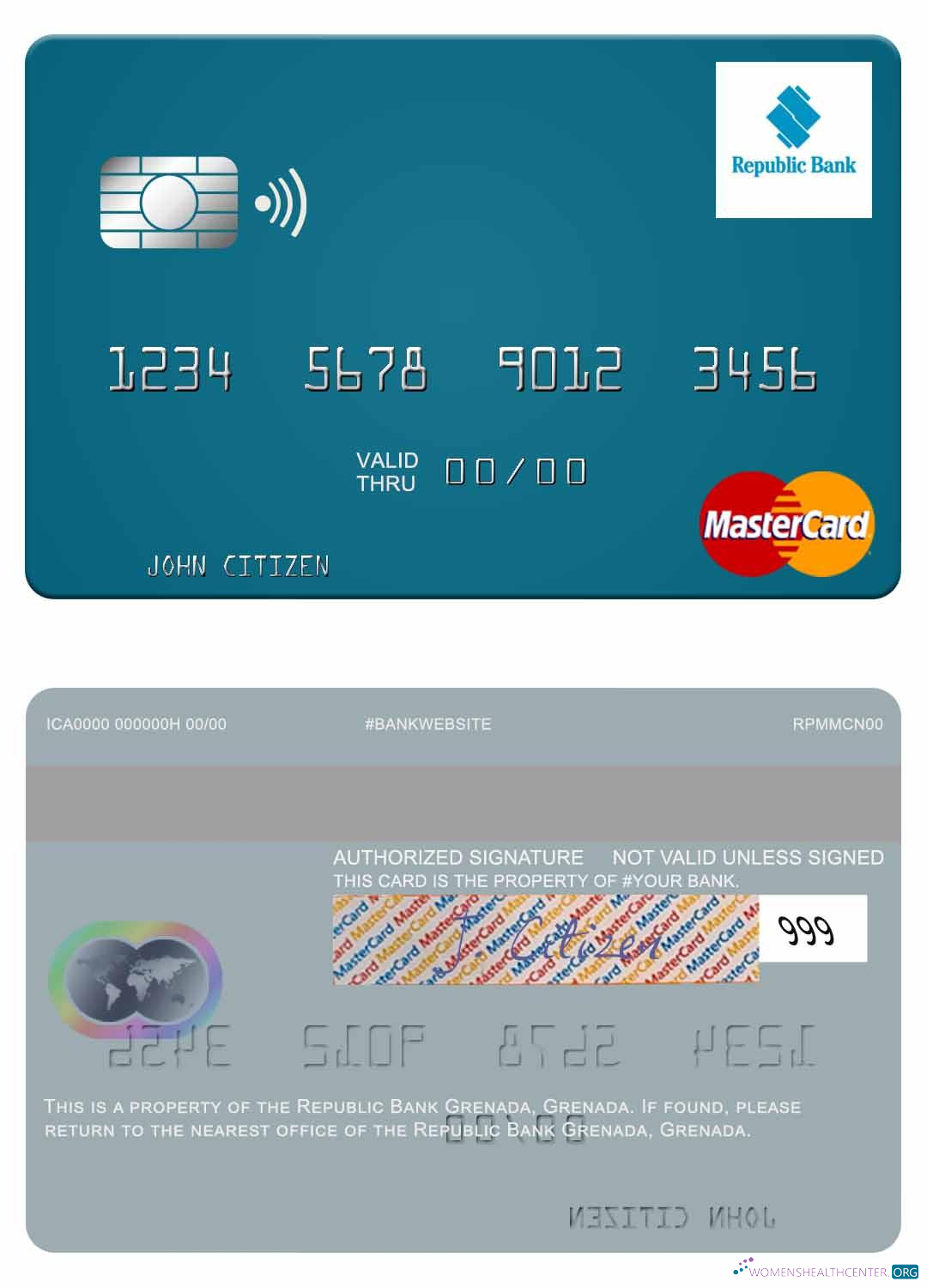 Download Grenada Republic Bank Grenada mastercard Photoshop template